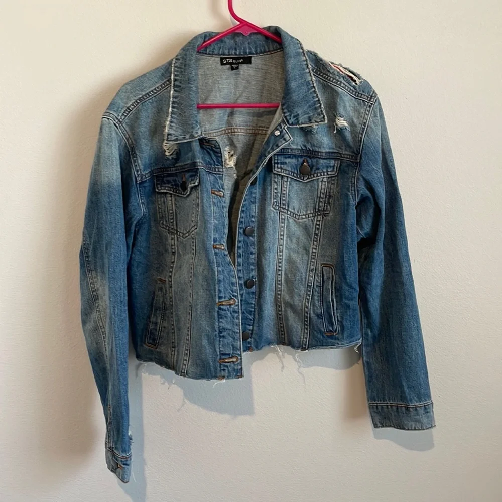 STS Blue Distressed Jean Jacket - Picture 1 of 3